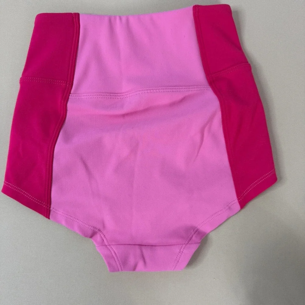 Jo+Jax Dance Briefs Kids Youth Small YS Pink Colorblock High Waist Excellent